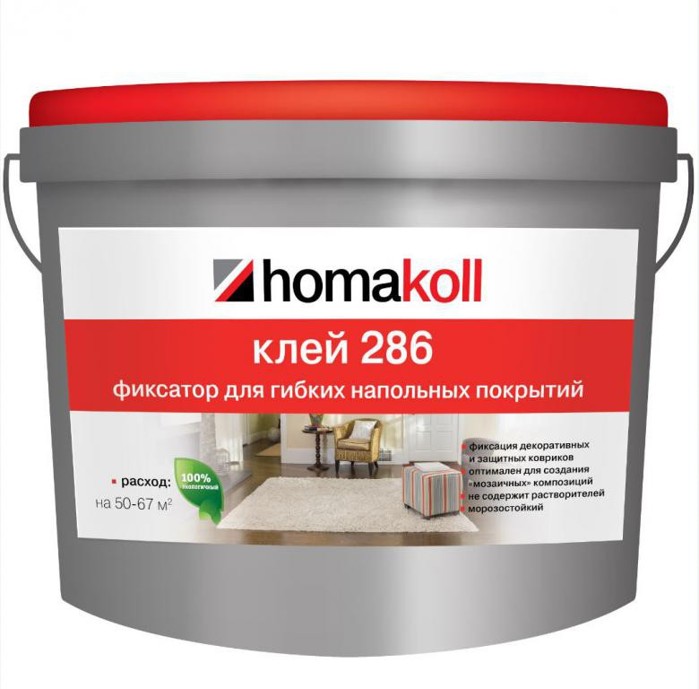 Клей-фиксатор homakoll 286 для гибких напольных покрытий